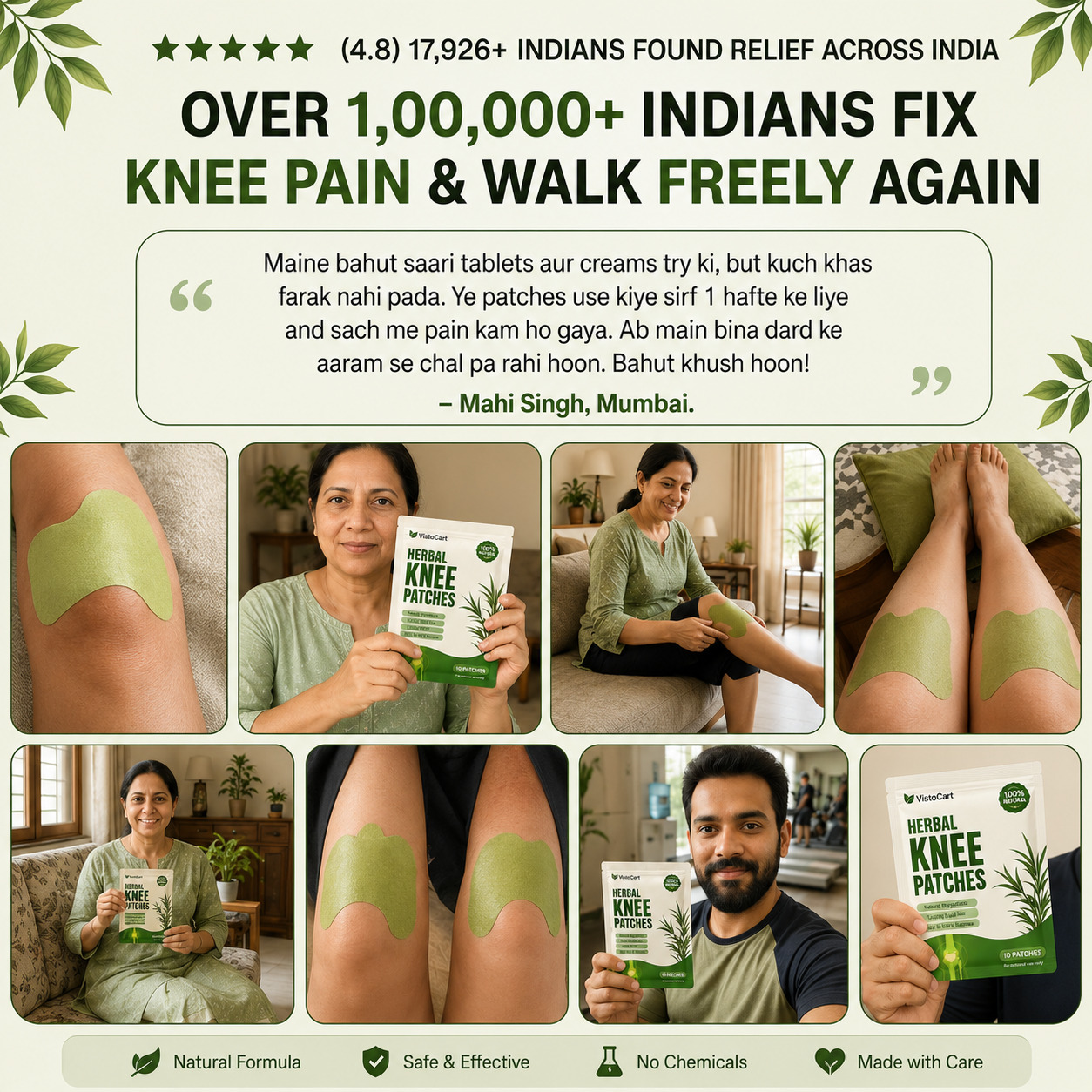 Knee Pain Herbal Relief Patch (Pack of 10)
