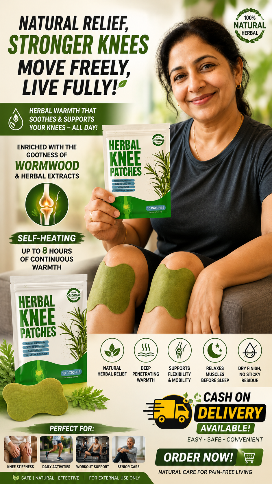Knee Pain Herbal Relief Patch (Pack of 10)