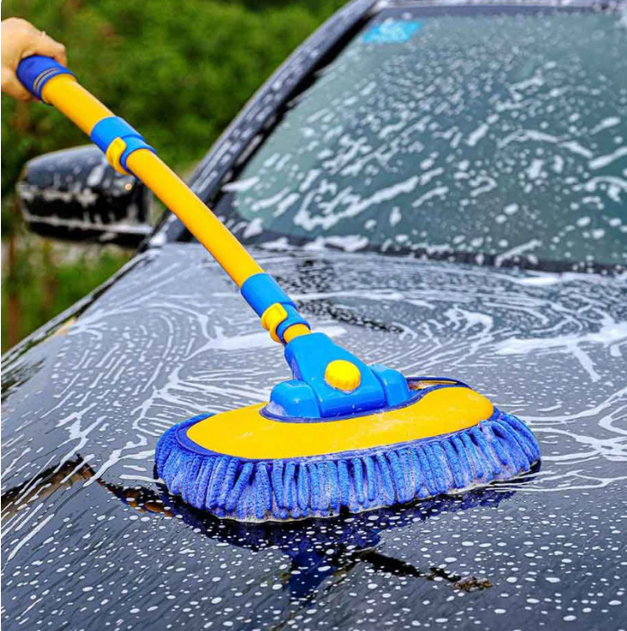 Microfiber Chenille Car Wash Brush Mop Kit Mitt with Long Handle Car Cleaning Supplies Kit Duster Powder Coating